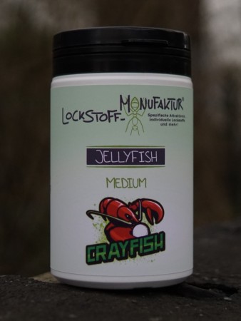 Crayfish Bait Powder - dieser weiße Bait Powder enthält neben einem groben Krebsmehl noch einen wasserlöslichen Squidextrakt sowie natürliches DMPT und macht jeden Boilie noch attraktiver für Karpfen.
