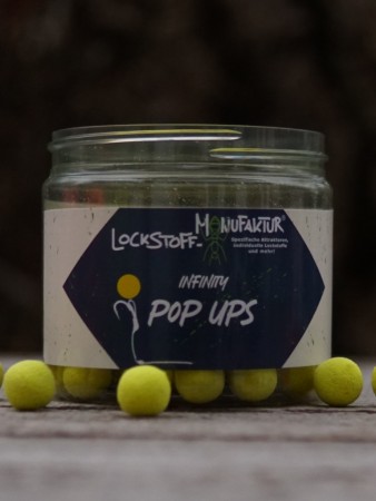 Ultra schimmfähig, mit einen starken und gleichmäßigen Auftrieb sind die gelben Infinity Fluo Pop Ups yellow perfekt für das Karpfenangeln im Frühjahr geeignet.