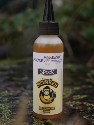 Der Drunken Monkey Bait Smoke kann für Pop Ups und Wafter, aber auch für PVA Bags und Stickmixe verwendet werden. Da kann kein Karpfen widerstehen...