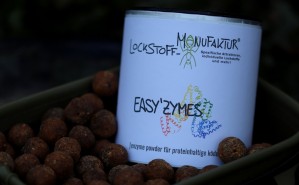 Enzymaktive Boilies ganz schnell und einfach? Mit dem easy'ZYMES Enzympowder lassen sich aus proteinhaltigen Fischmehl- oder Milchproteinboilies extrem fängige Karpfenköder herstellen.