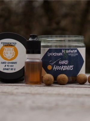Die Fermented Tigernut Hookbaits sind extra harte, resistente und hochattraktive Hakenköder, passend zu unseren Fermented Tigernut Enzymboilies.
