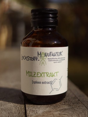 Milzextrakt ist in vielen sehr fängigen Lockstoffen enthalten - wie zum Beispiel dem legendären Nutramino. Perfekt für Boilies, aber auch im Matchfutter sehr attraktiv für Karpfen.