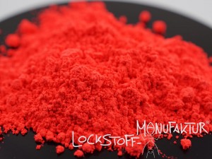 Fluoro-Red als Farbstoff für Pop Ups, Wafter und alle Hookbaits - in flachen Gewässern für den Karpfen gut sichtbar.