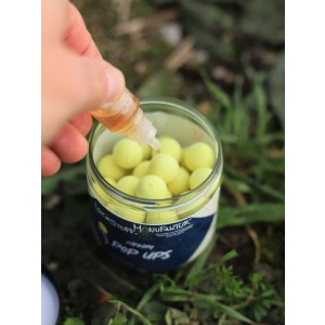 Der mitgelieferte Trigga Shot enthält neben dem Flavour Deiner Wahl auch noch eine Vielzahl an fängigen Verbindungen. So werden die Fluo Pop Ups washed out yellow extrem attraktiv für Karpfen.