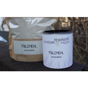 Enzymaktives Malzmehl ist bei uns in der umweltfreundlichen 250g Dose oder in der besonders günstigen 1kg Tüte erhältlich.