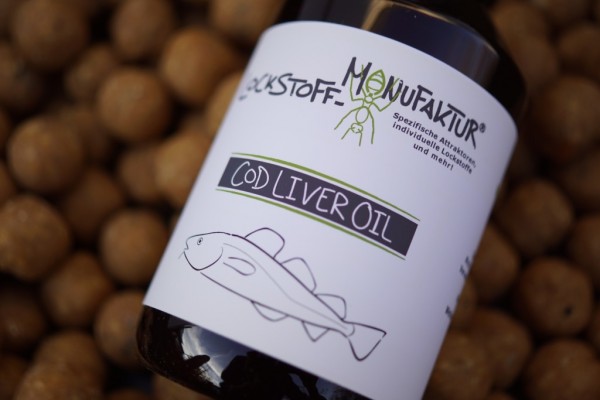 Ideal für die Herstellung von Boilies, aber auch zum Nachbehandeln der Köder: Cod Liver Oil.