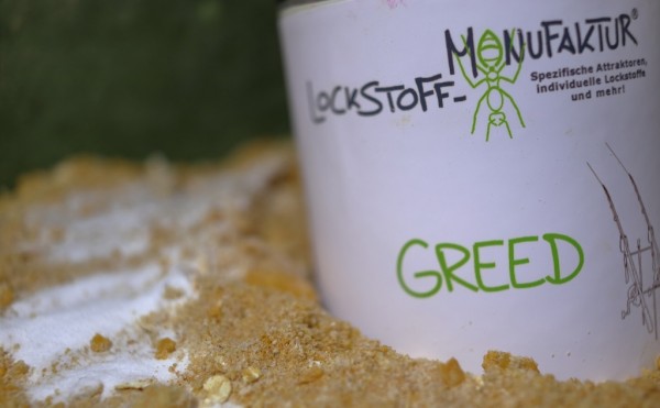Boilies, Stickmix, Partikel, Groundbait - Greed verstärkt die Lockwirkung von nahezu allen Karpfenködern.