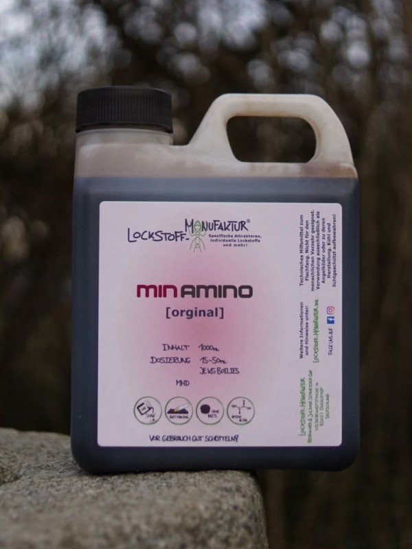 Das original Minamino von Ambio ist ein flüssiger Lockstoff auf Leber- und Milzbasis für Karpfen - hier kannst du das Original bestellen.