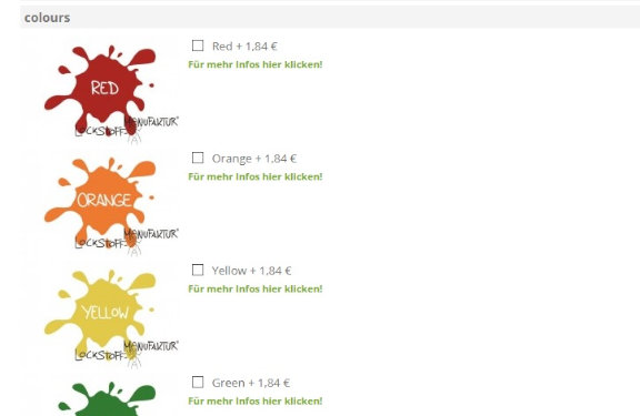 Farben und uv-aktive Fluo-Farben machen Deinen Dip, Soak, Liquid oder Bait Smoke noch fängiger.