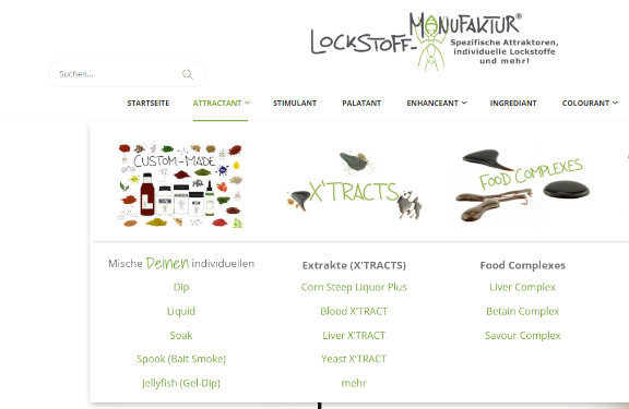 In unserem Shop kannst Du Dir Deinen individuellen Lockstoff für Karpfen zusammenstellen.